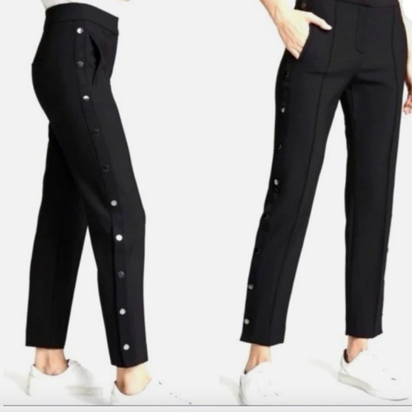 Veronica Beard Irving Black Knit Ankle High-Rise Pants Size 6 Silver Accent Stud - Picture 1 of 12